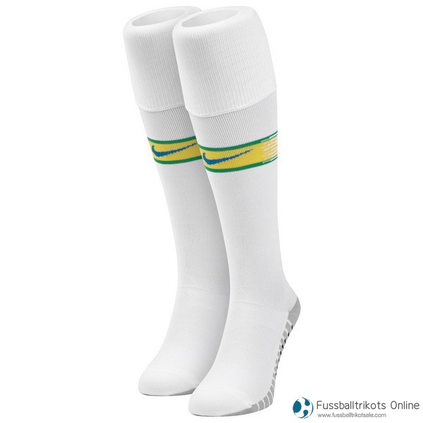 Brasilien Socken Heim 2018 Weiß Fussballtrikots Günstig